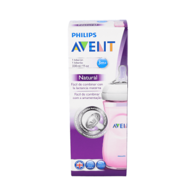 Avent Natural biberón rosa...